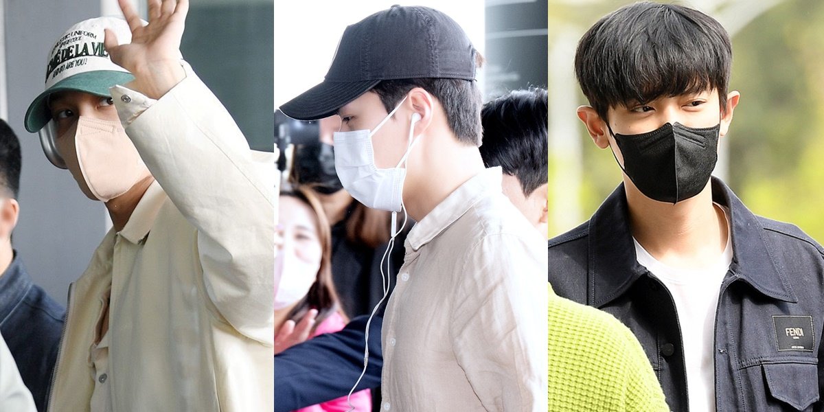 Photos of EXO Reunited at the Airport After Years, Someone is Fixated on Sehun's Wrinkled Shirt