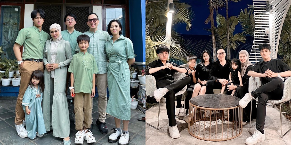 Fadli Akhmad's Photo with His Five Children, Including Zee JKT48 and His Twin - A Visual Family of All