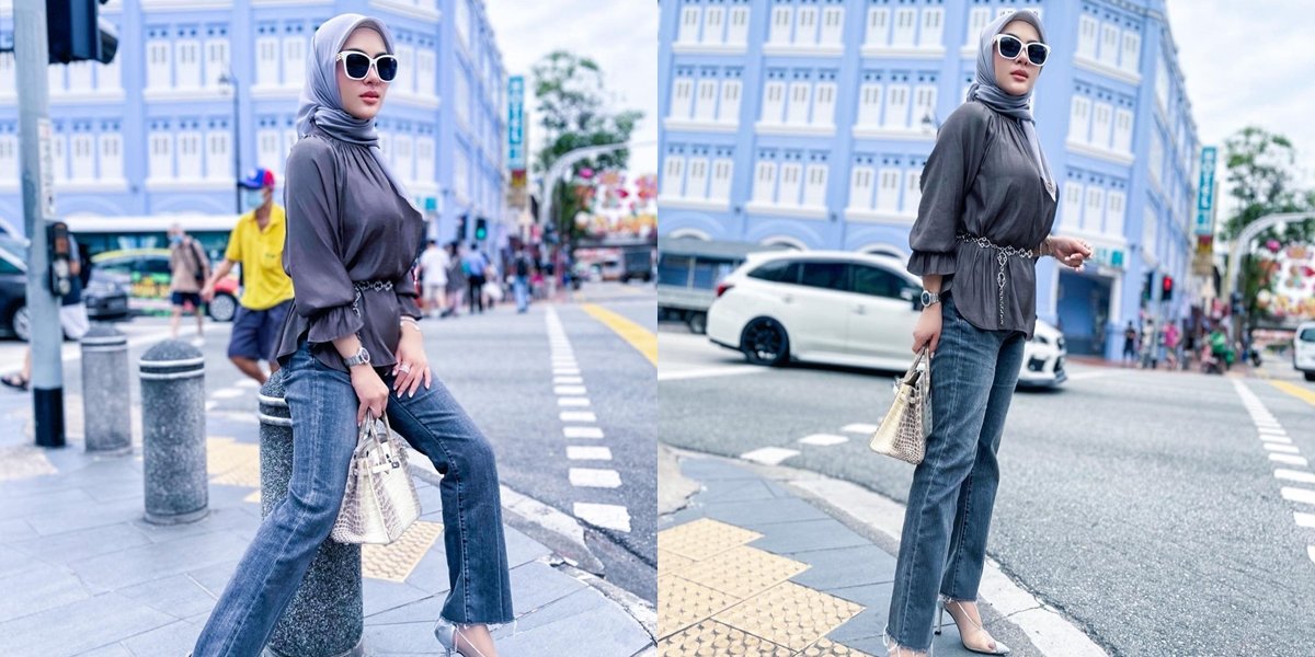 Beautiful Photos of Syahrini Posing Playfully on the Streets of Singapore, Looking Even Slimmer - Captioned 'Wifey On Duty'