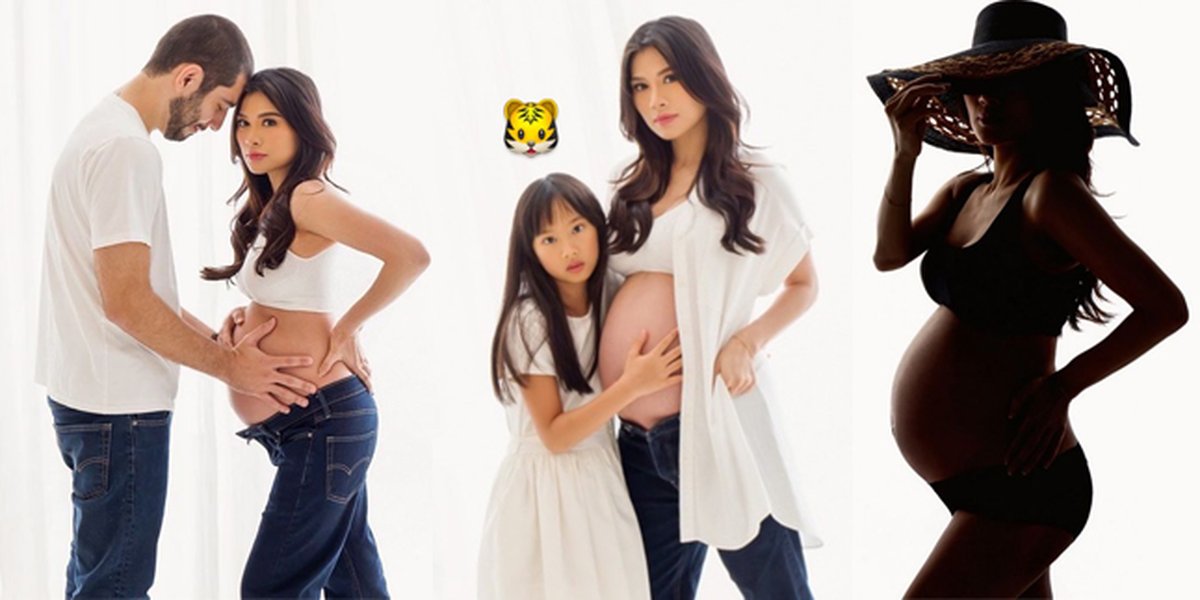 Hot Photos of Adinda Bakrie in the Latest Maternity Shoot, Showing off her Bare Baby Bump - Posing with Husband & Children