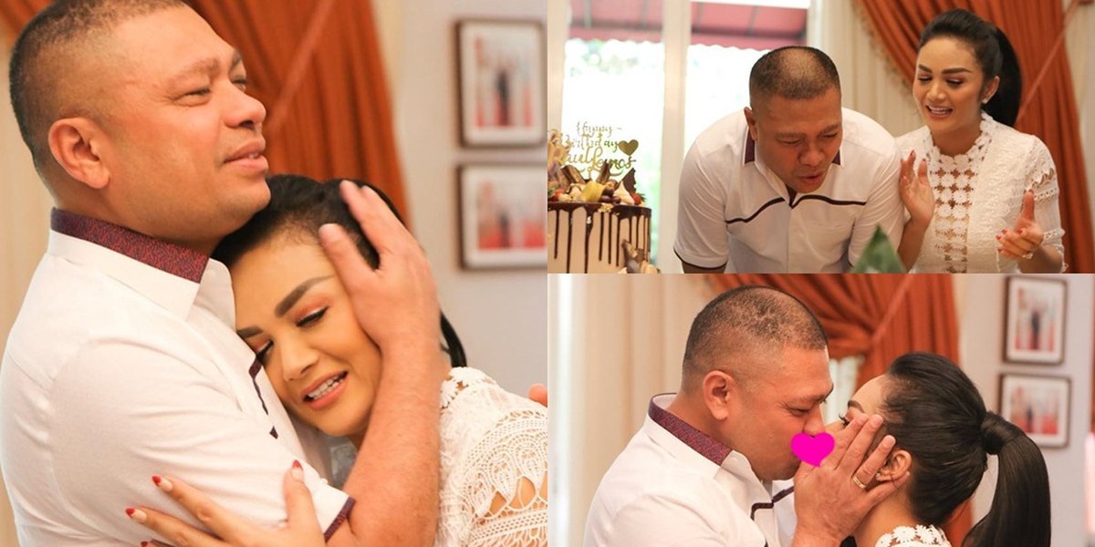 PHOTO: Krisdayanti Hugs and Kisses Raul Lemos Affectionately on His Birthday