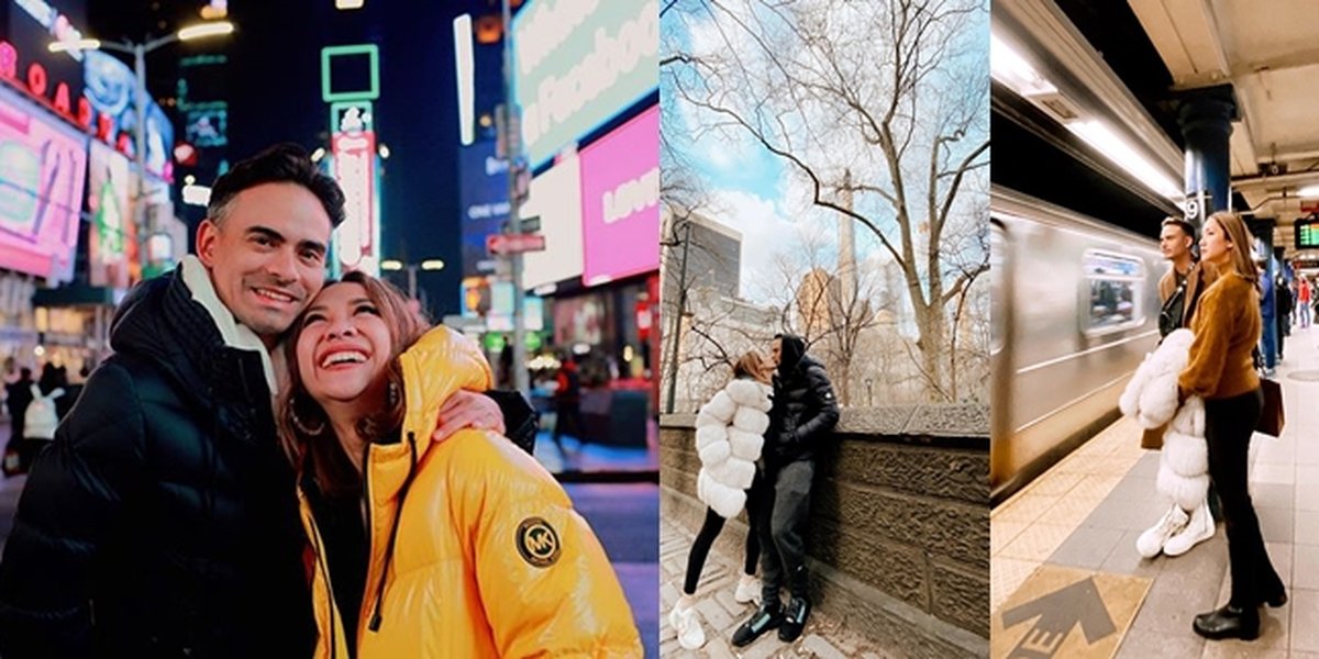 Last Vacation Photos of Ashraf Sinclair and BCL, Warm and Affectionate Kisses in the Cold of New York