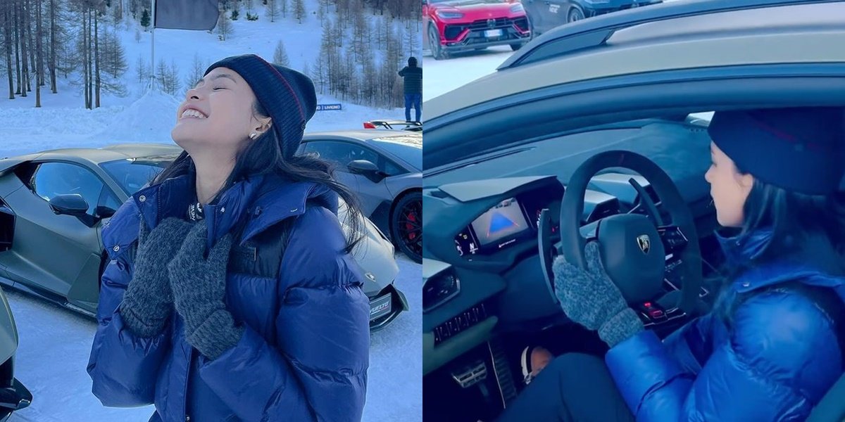 Maudya Ayunda Driving a Lamborghini on Ice in Italy for the First Time, Jesse Choi Suggests Becoming a Driver