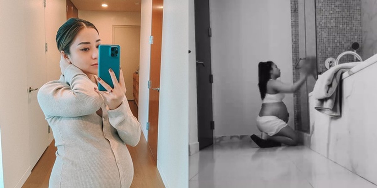 Nikita Willy Cleaning the Bathroom in Her Own Apartment, Wearing Hot Pants & Crop Top Clearly Showing Baby Bump