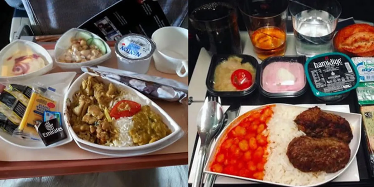 kelas bisnis katering makanan di pesawat terbang foto... FOTO: Perbandingan Makanan di Pesawat Ekonomi & Bisnis, Beda Jauh ...
