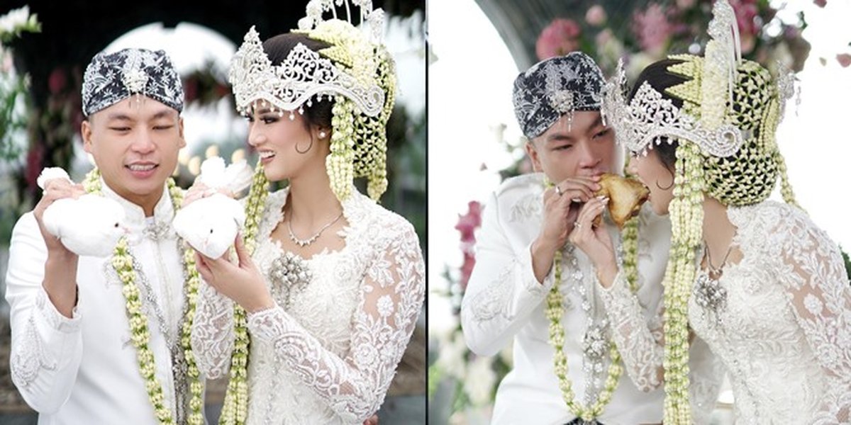 Atries Angel's Wedding Photos with Sundanese Customs, Releasing Doves and Washing Husband's Feet