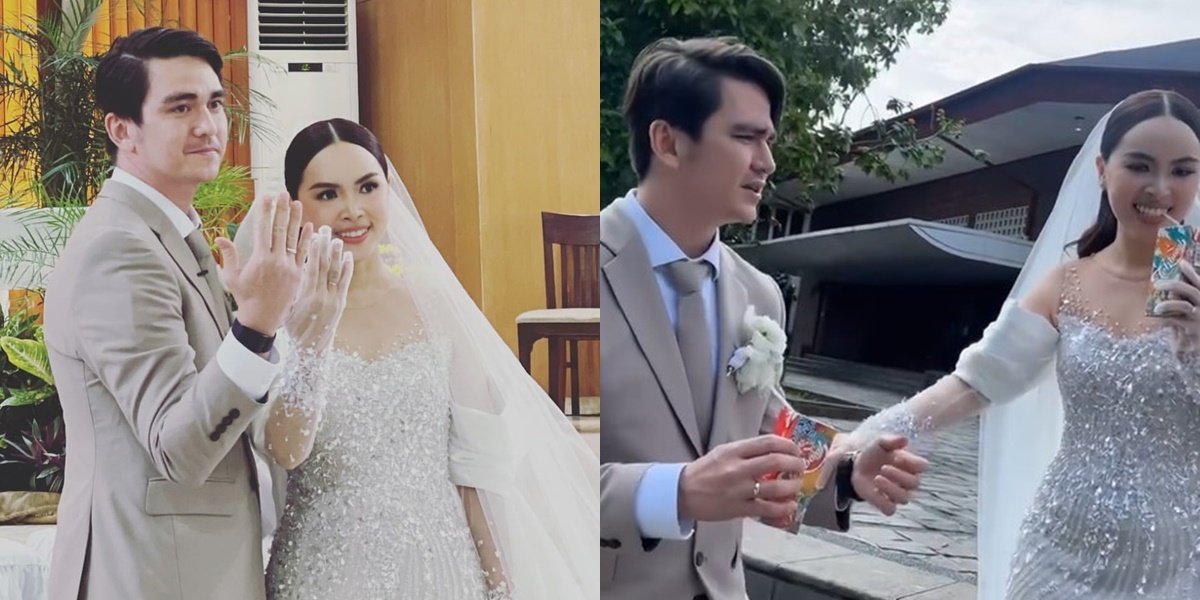 Christ Laurent's Wedding Photos with Beloved Woman, Touched to See Wife and Immediately Happy Drinking Teh Kotak