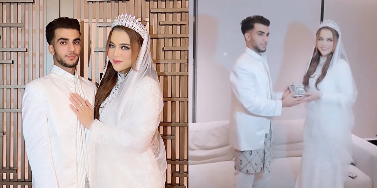 Wedding Photos of Queen Rizky Nabila and Handsome Libyan Man, Already Very Fond of His Wife's Child