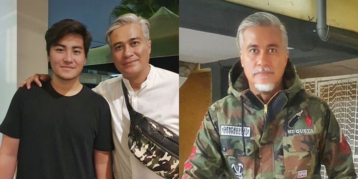 Photo of Handsome Adjie Pangestu at 50 Years Old with His White Hair