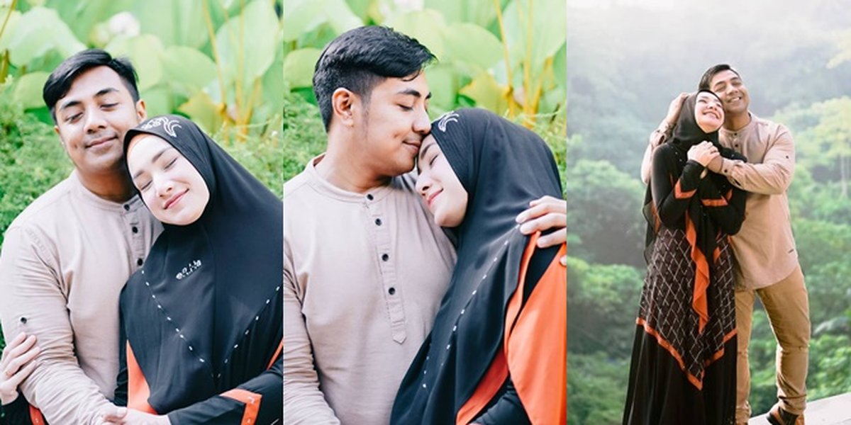 Romantic Islamic Photos of Ustaz Riza Muhammad and Indri Giana, Sweet Hugs and Kisses