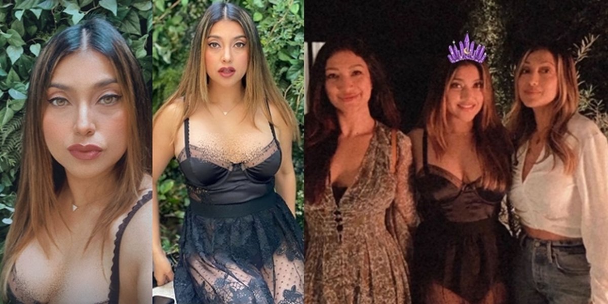 PHOTO Sarah Azhari Celebrates 44th Birthday, Wearing Transparent Dress - Hot Showing Underwear