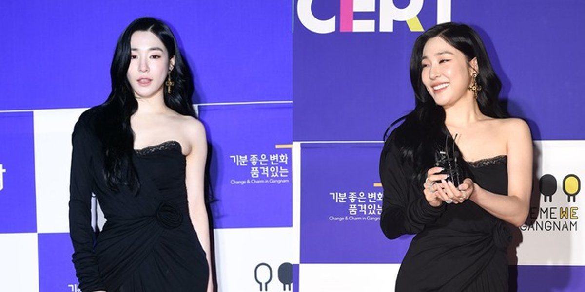 Photo of Tiffany Young as MC at the Gangnam Festival, Beautiful in a High-Slit Dress
