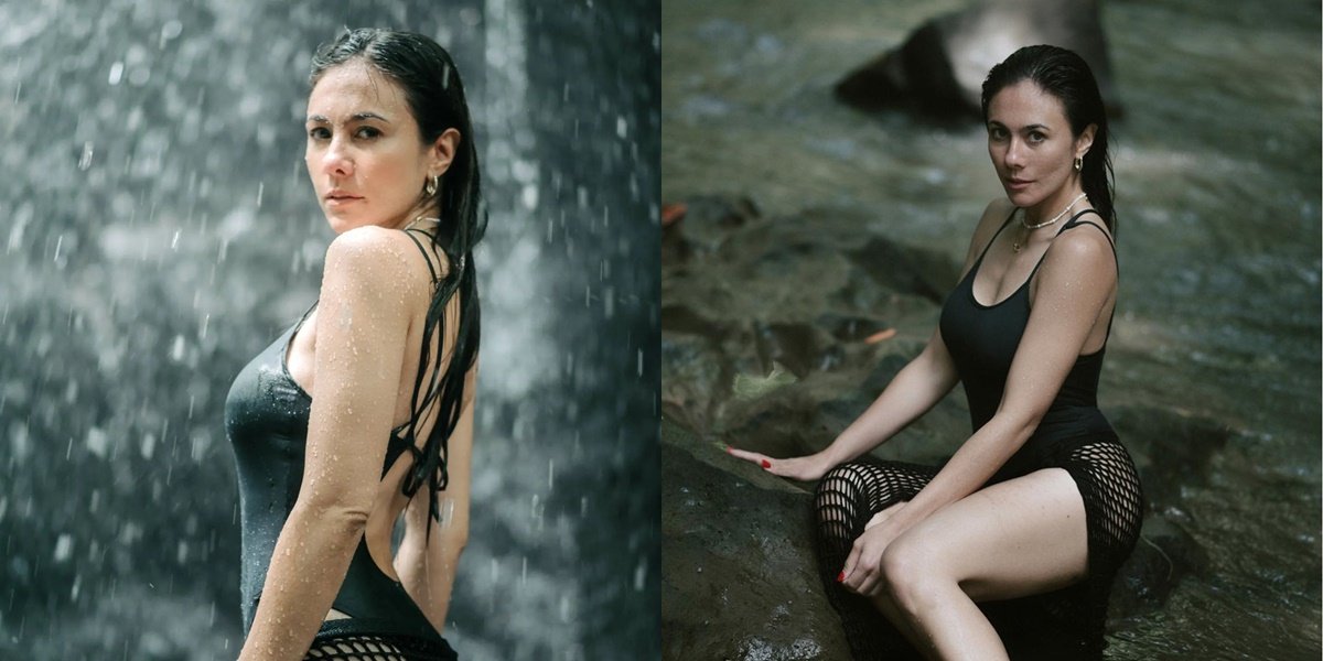 Foto Wulan Guritno Soaking Wet at the Waterfall, Too Hot to Make Netizens Grateful and Insecure