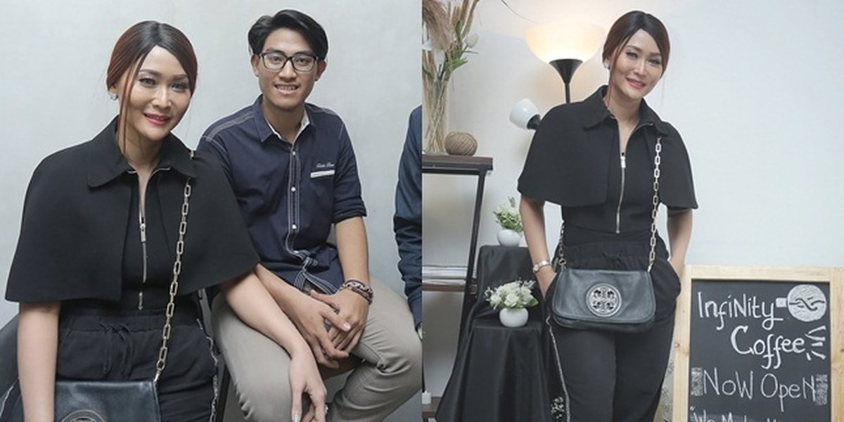 Inul Daratista's Style at the Opening of Her Nephew's Coffee Shop