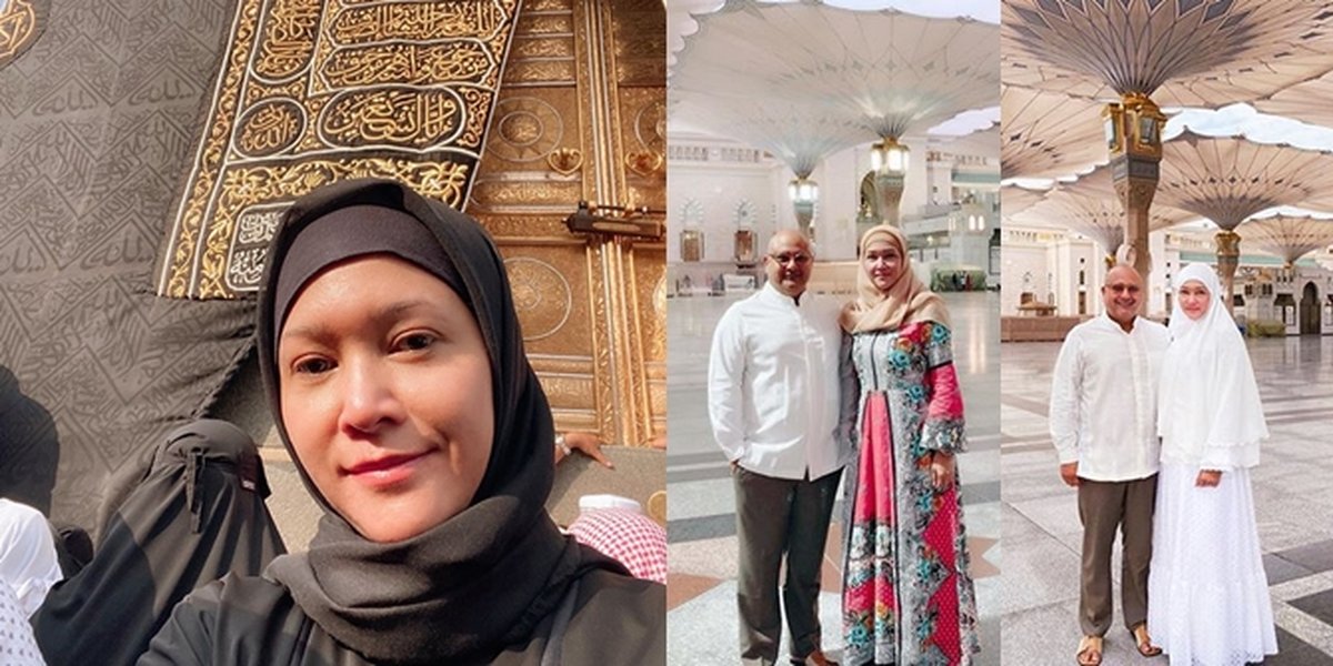 Maia Estianty's Hijab Style During Umrah with Irwan Mussry, Cool!