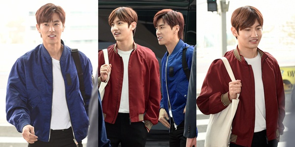 TVXQ Members' Style at Incheon Airport Ready to Fly to Indonesia