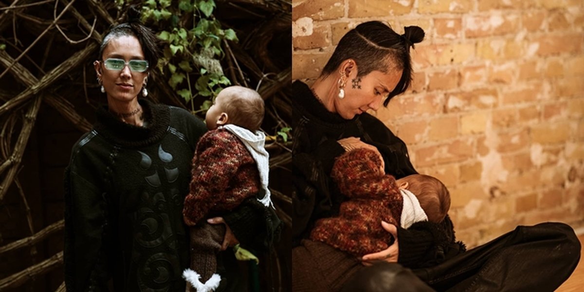 Fahrani's Punk Style in Caring for Baby Mata, Once Posed Nude While Breastfeeding