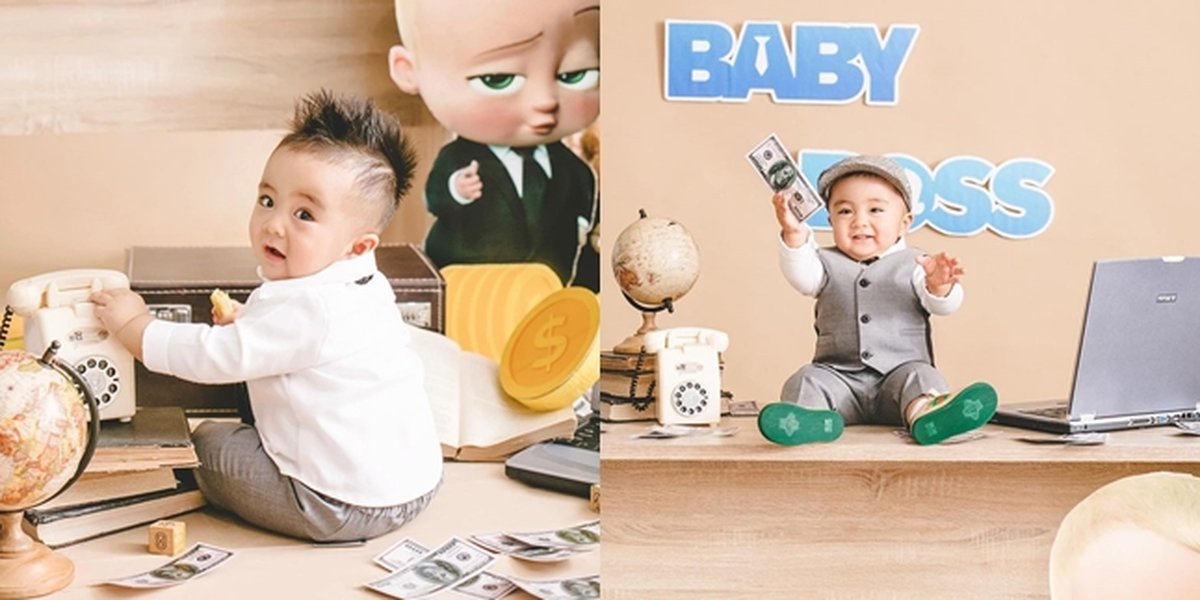 At 1 Year Old, Peek at Baby Abe's Birthday Portraits, Momo Geisha's Child Who Carries the Concept of 'BABY BOSS'