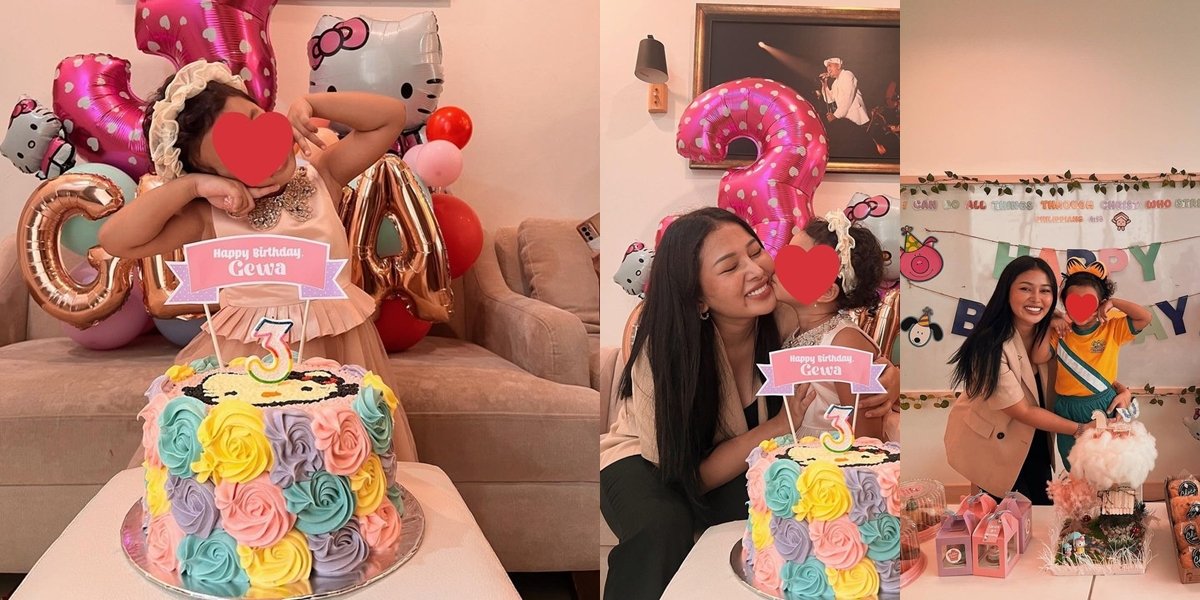 Gewa, Glenn Fredly's and Mutia Ayu's Child, Celebrates 3rd Birthday, Holds Simple Party at Home and School