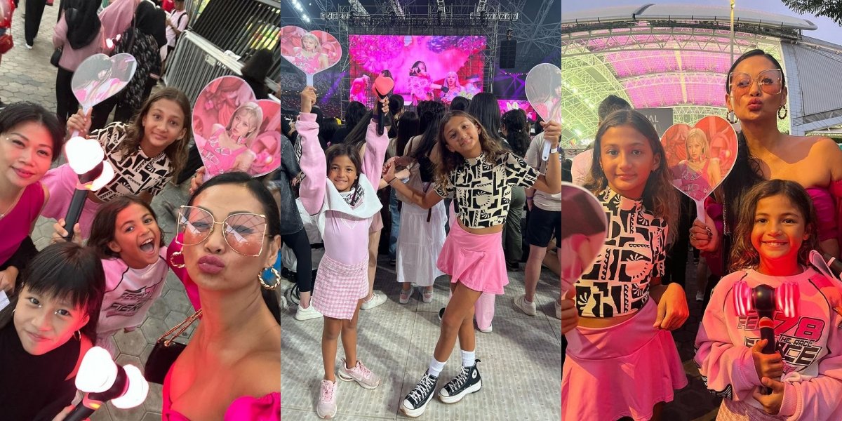 Special Birthday Gift, 10 Beautiful Photos of Indah Kalalo Taking Her Two Children to Watch BLACKPINK Concert in Singapore - Dancing to 'Flower' While Jisoo Performs