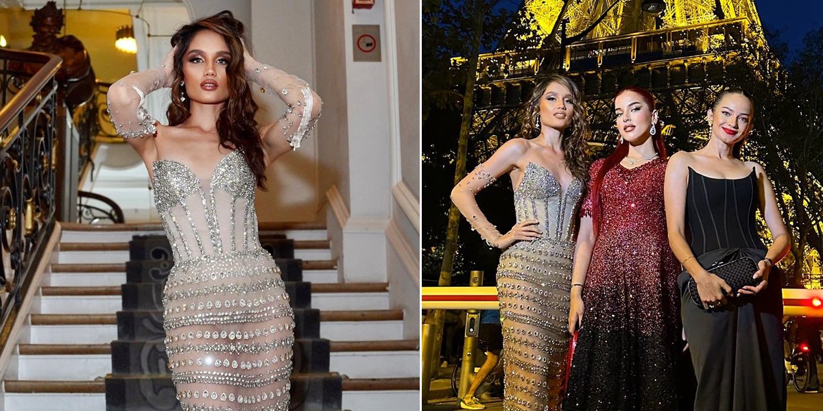 Attend Loreal Gala Dinner in Paris, Cinta Laura Looks Beautiful in a Transparent Dress - Posing with Tasya Farasya