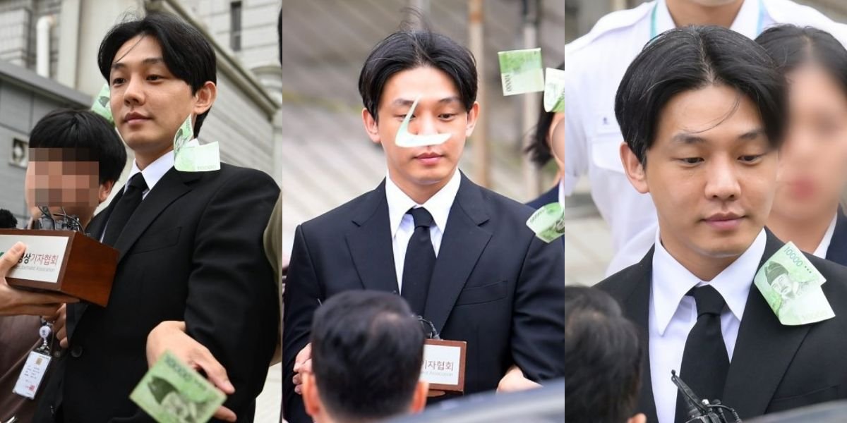 Attend Drug Abuse Case Hearing, 10 Photos of Yoo Ah In Thrown a Handful of Money by Unknown Individuals