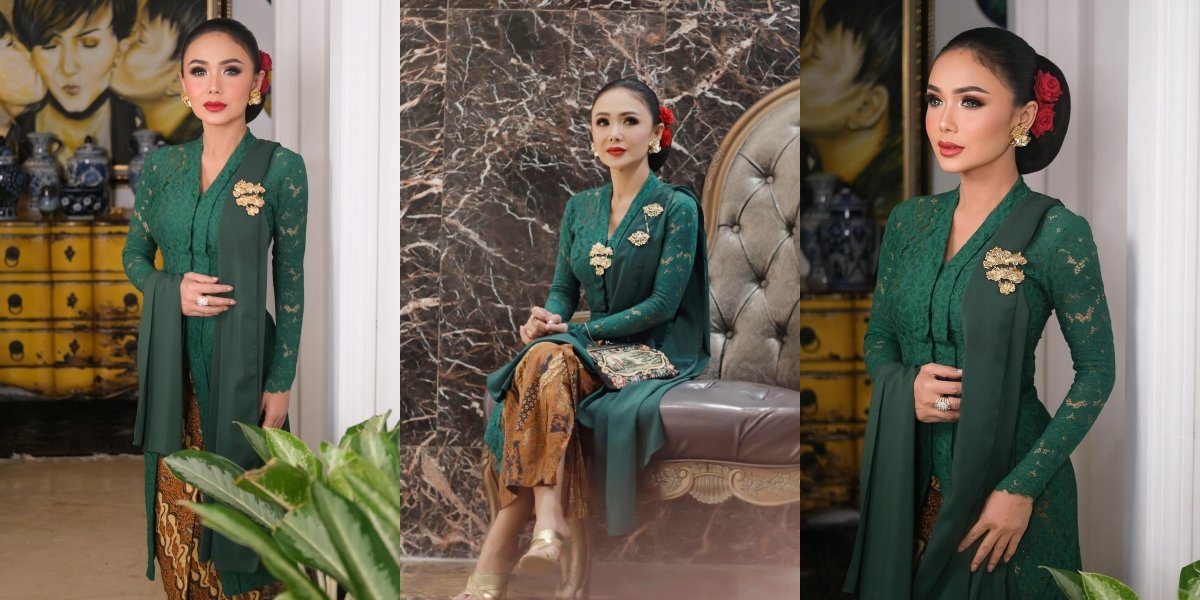 Attending Guntur Soekarno's 80th Birthday, 7 Photos of Yuni Shara in a Green Kebaya - Stunning Beauty That Captivates