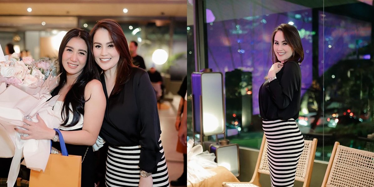 Attend Friend's Birthday, Here are 8 Photos of Jennifer Dunn Showing Body Goals in a Tight Striped Skirt - Getting Slimmer after Bariatric Surgery