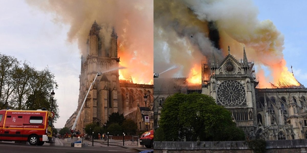 Almost Burned, Here's a Photo of the Rescue of Notre Dame Church