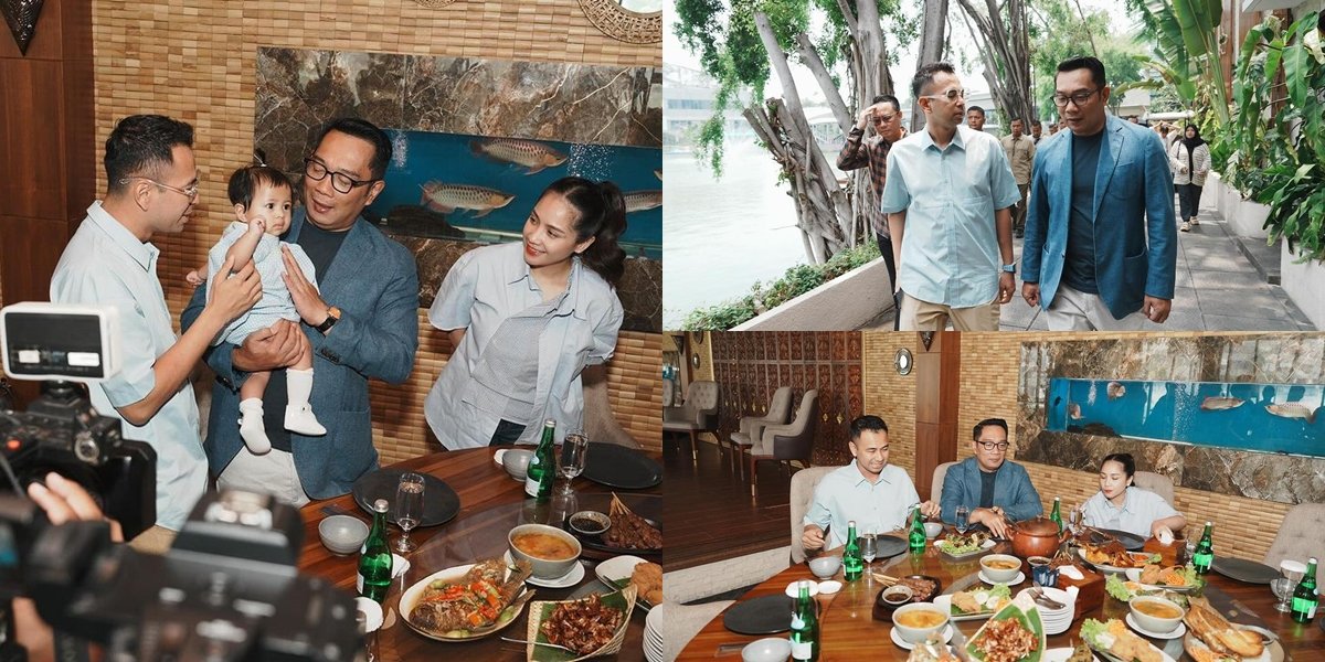 Warm and Friendly, Here are 8 Photos of Raffi Ahmad, Nagita Slavina, and Ridwan Kamil Having Lunch at Telaga Senayan - Even Carried the Beautiful Lily