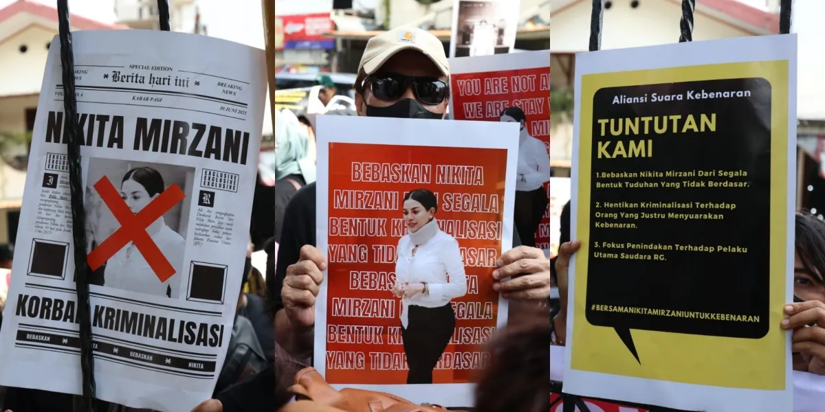The Commotion of Nikita Mirzani's Trial, 10 Photos of Fans Holding a Demo Demanding Her Release in Front of the Court