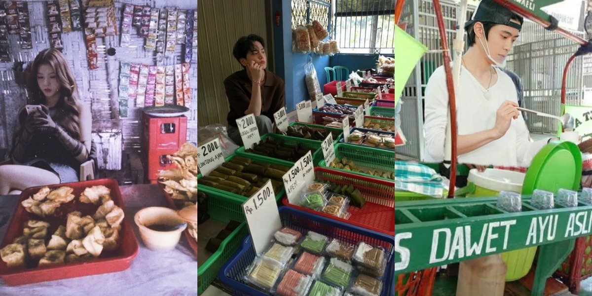 Entertainment Before Breaking the Fast, K-Pop Idol Edit Photos Selling Fried Snacks and Dawet Ayu in Ramadan