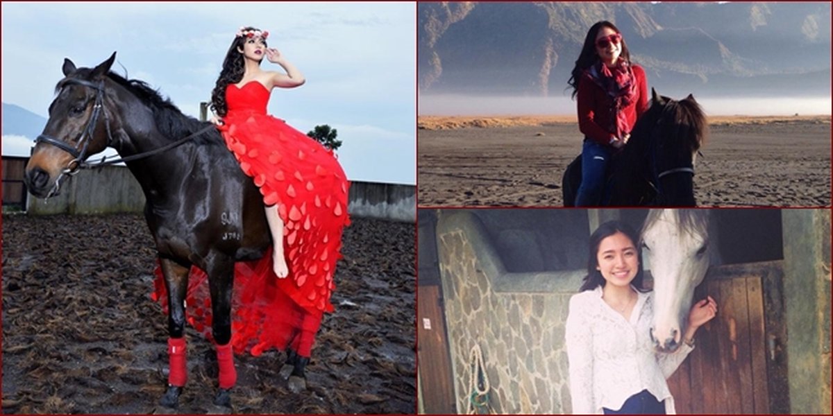 Unconventional Hobby, Peek at 8 Photos of Manda Cello Posing Beautifully with Her Beloved Horse