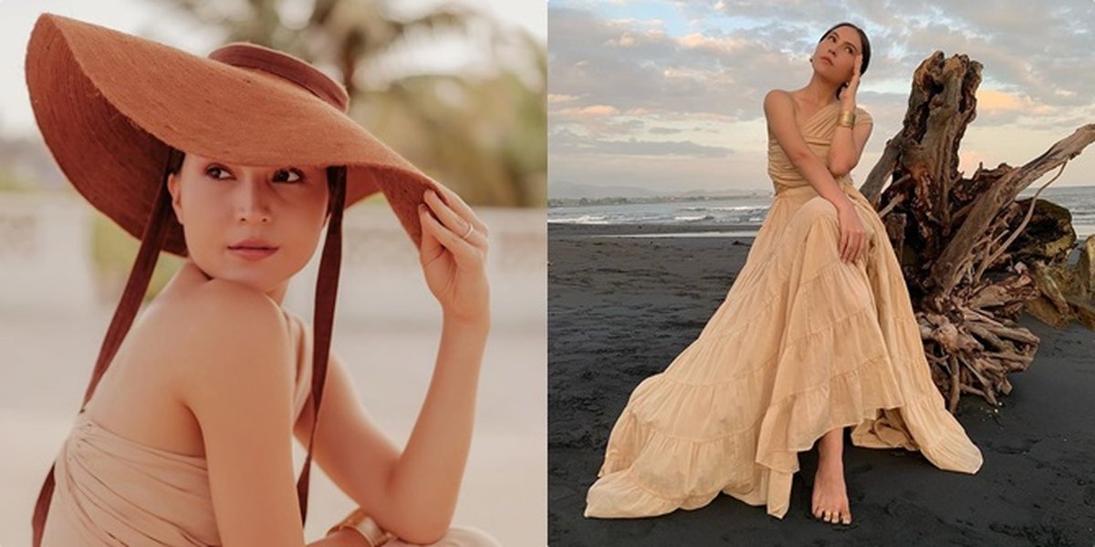 Hot Mom! Beautiful Photos of Olivia Jensen's Photoshoot on the Beach, Wearing Nude Dress Showing Slim Body