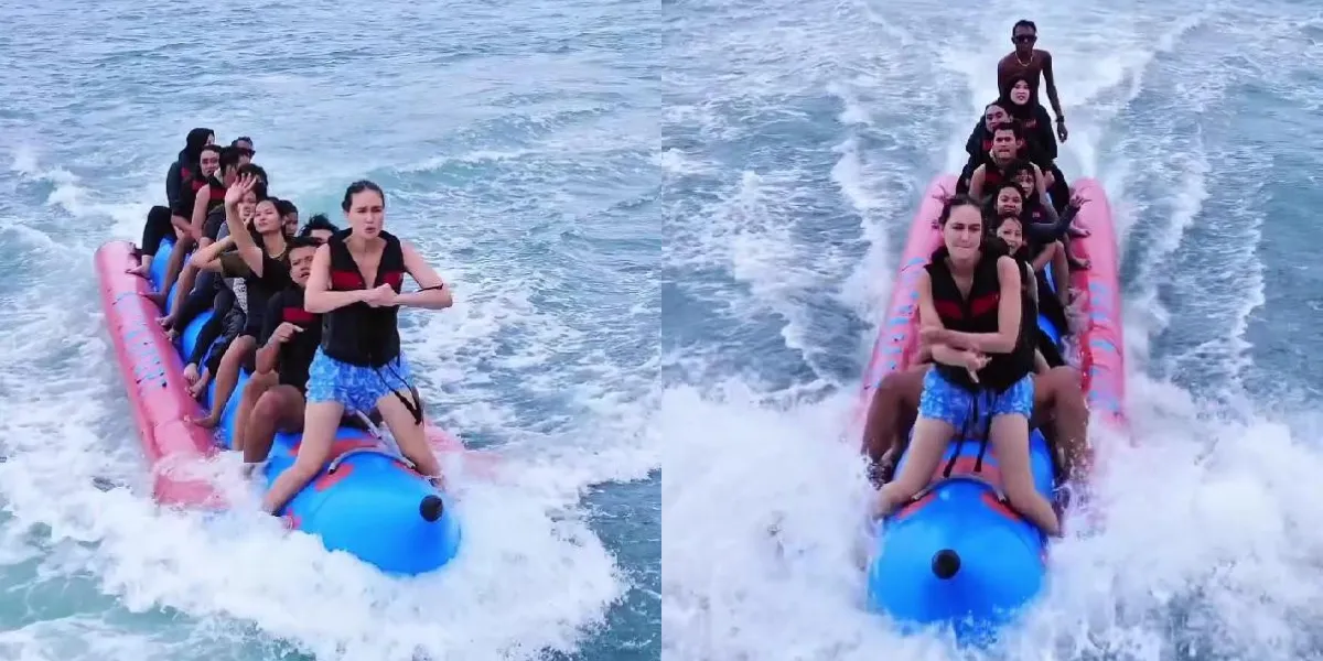 Following the Trend of Pacu Jalur, Here’s the Moment Luna Maya Rides a Boat with a Farming Aura That’s Funny Yet Still Beautiful