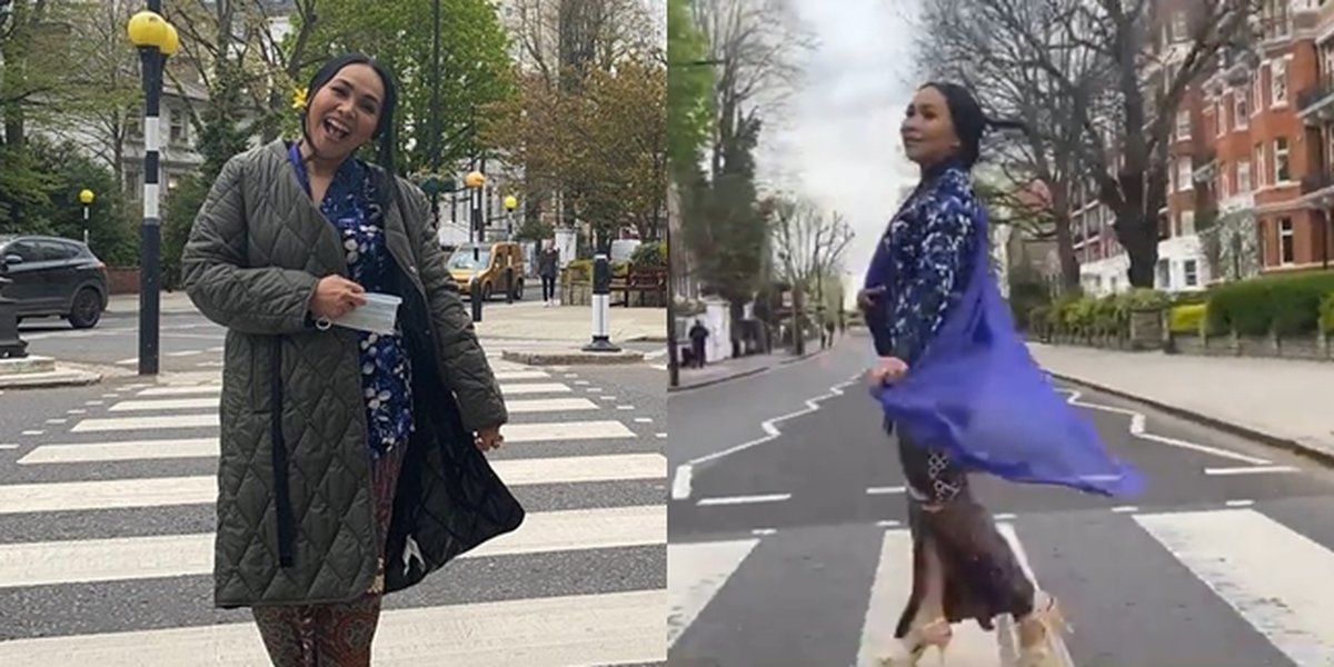 Follow Trend Citayam Fashion Week, Dewi Gita Looks Graceful in Kebaya Walking on the Cross Walk in England