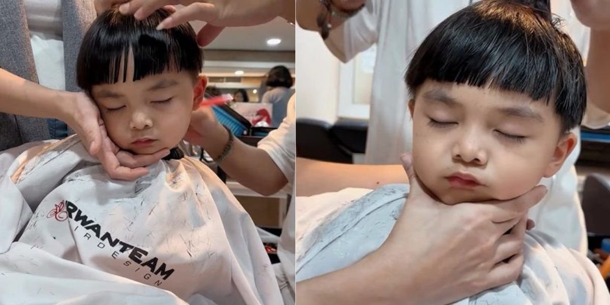 Intip Potret Dante Chelsea Olivia's Son Shaving Hair While Sleeping, So Cute!