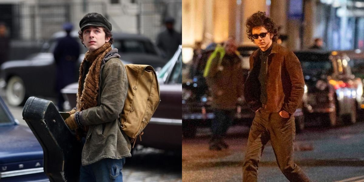 Sneak Peek of Timothee Chalamet Transforming into Bob Dylan on the Set of A COMPLETE UNKNOWN in New York