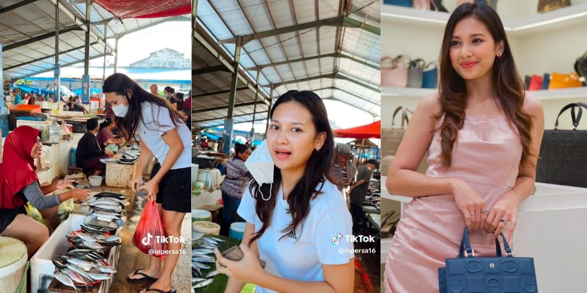 Being a Famous Actress, 8 Beautiful Photos of Indah Permatasari Still Looking Gorgeous Wearing Flip Flops to the Traditional Market
