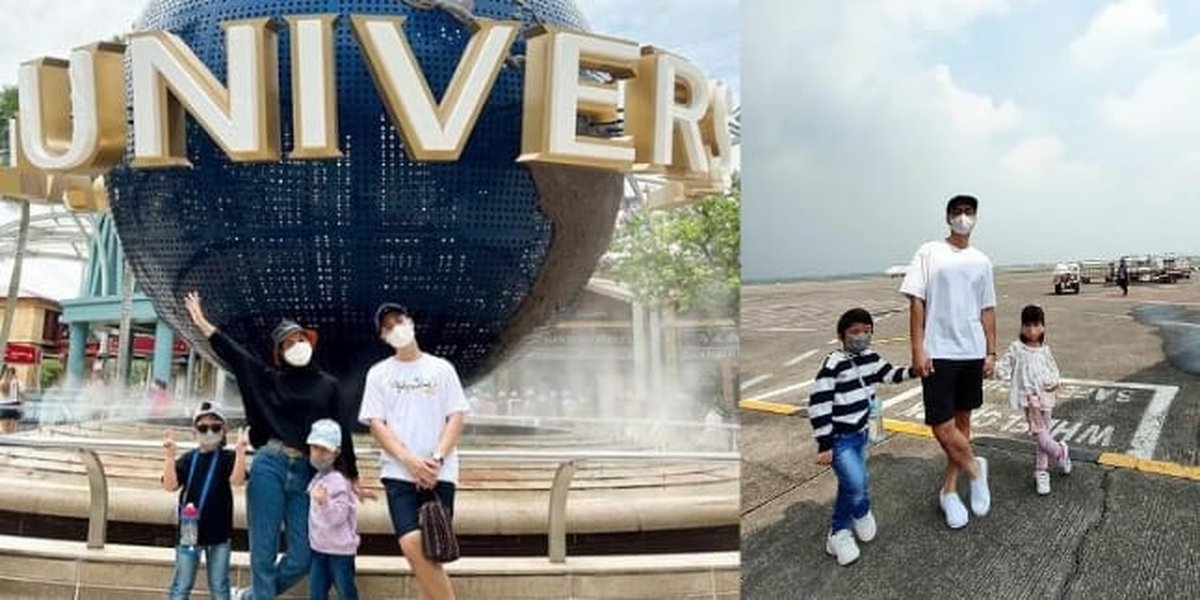 Becoming a Harmonious Family, 8 Exciting Moments of Nycta Gina and Kinos' Vacation in Singapore - Accompanying Children to Universal Studio