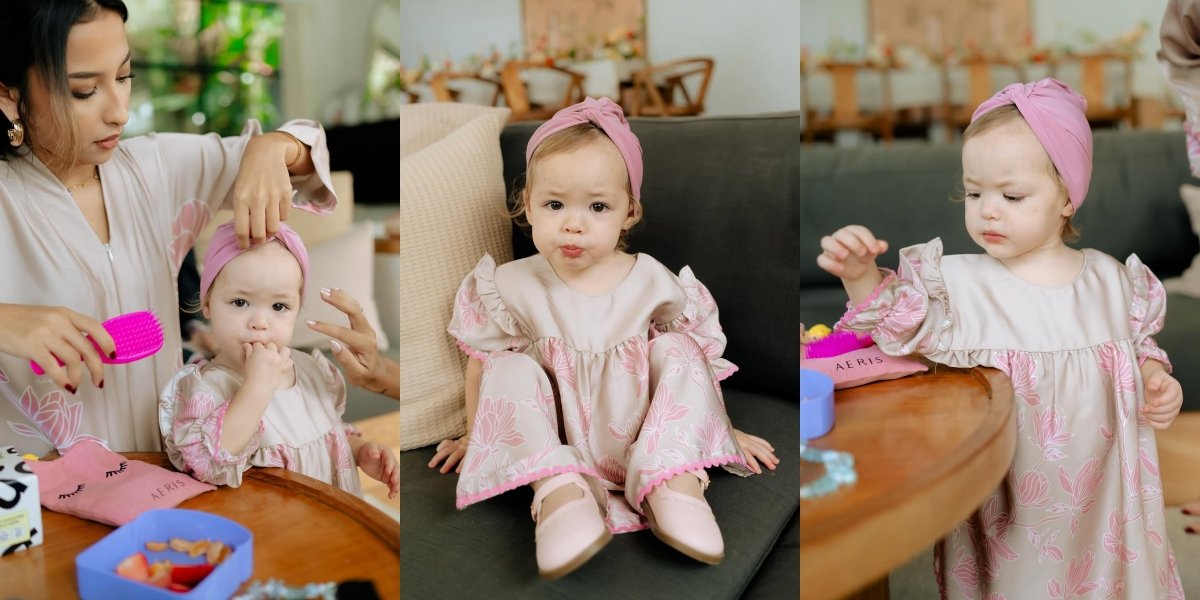 Becoming a Lebaran Fashion Model, 8 Photos of Kamari, Jennifer Coppen's Daughter Wearing a Turban - Adorable White Baby Like a Doll