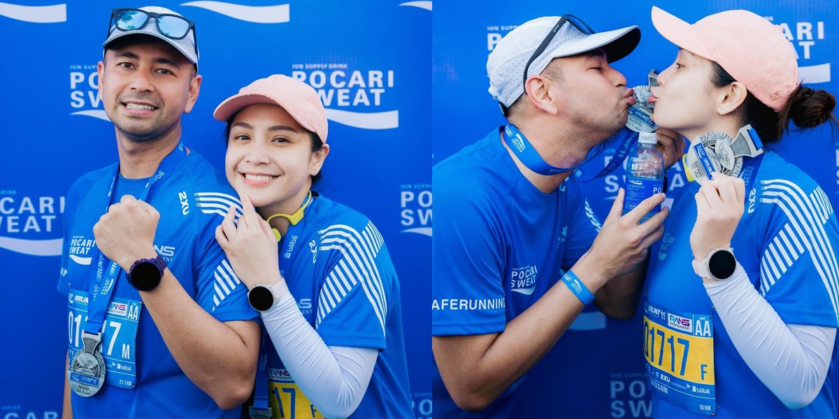 Becoming the Spotlight, 7 Photos of Nagita Slavina Taking Off Hijab While Participating in a Marathon