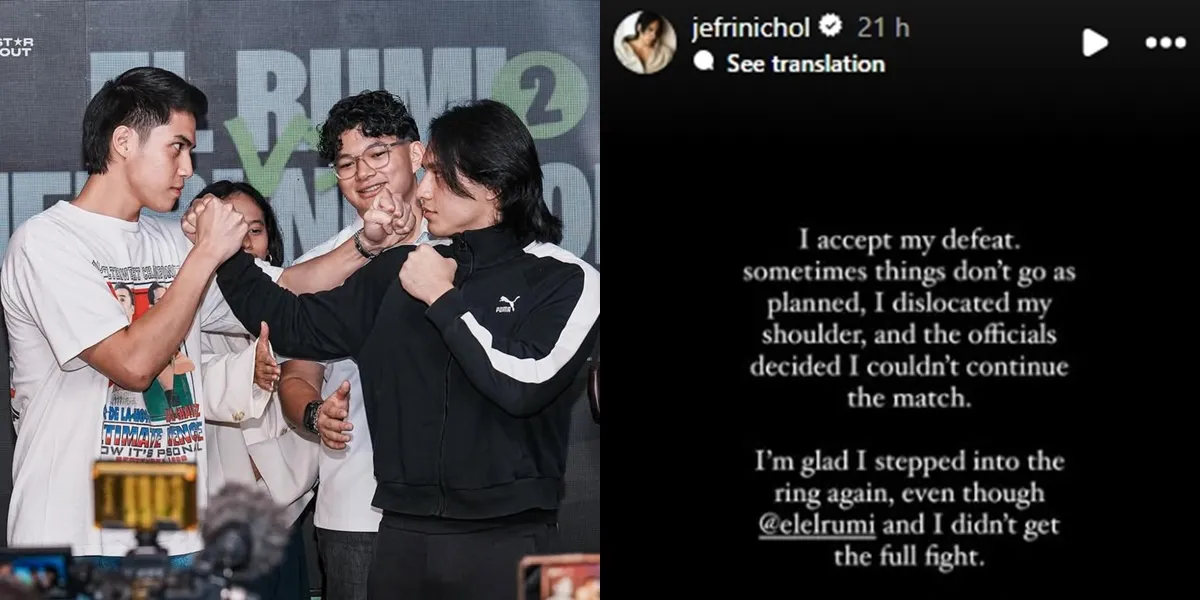 Jefri Nichol Admits TKO Loss in 38 Seconds Against El Rumi, Says It Was Not According to Plan