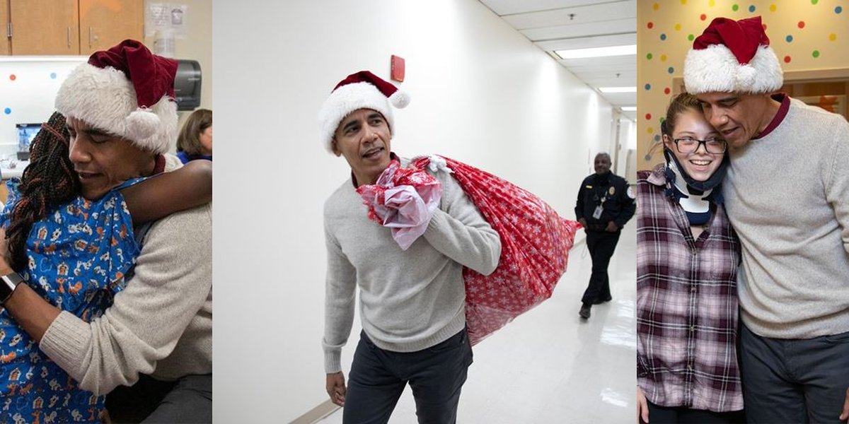 Santa Obama Shares Happiness at Children's Hospital