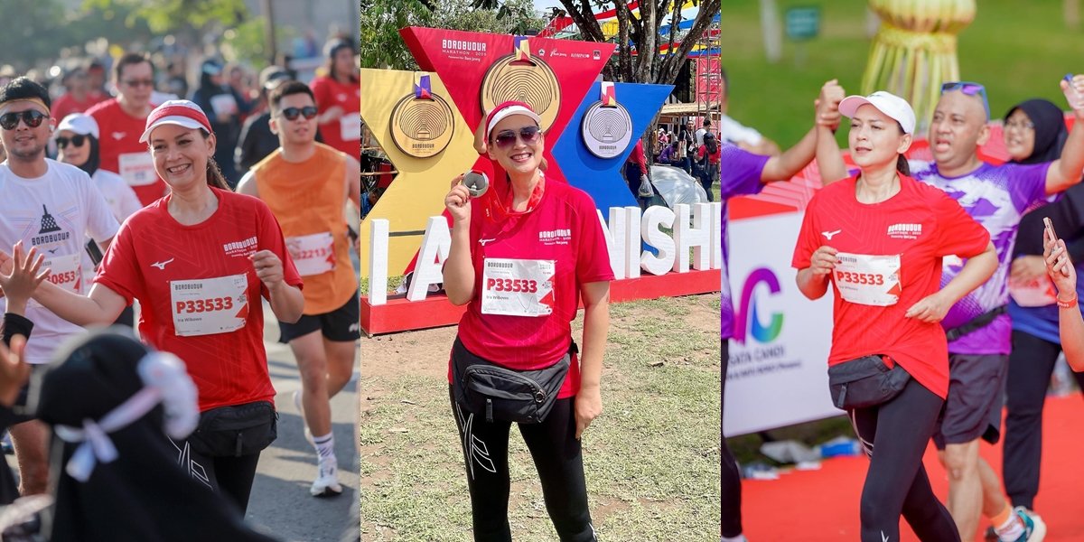 Slim Legs Catch Netizens' Attention, 8 Photos of Ira Wibowo Participating in a Marathon at the Age of 55 - Successfully Finishing