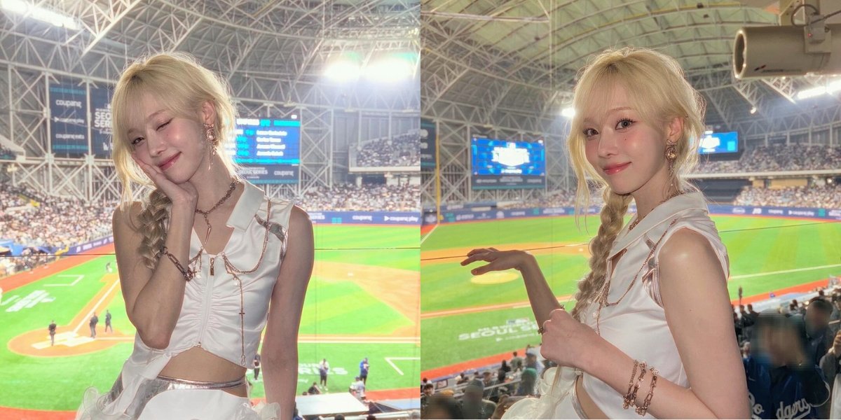 The Beauty is Dazzling! Winter aespa's Portraits at MLB WORLD TOUR SEOUL with Blonde Hair