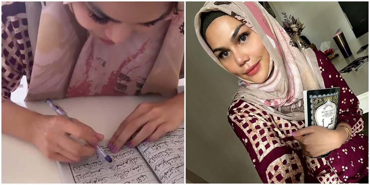 Returning to Hijab, Here's a Portrait of DJ Katty Butterfly Learning Quranic Recitation from the Book Iqra - Harvesting Praises from Netizens