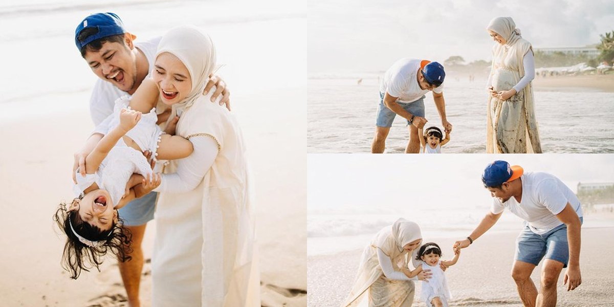 Excitement of Babymoon Ryana Dea, Playing at the Beach with Husband and Child