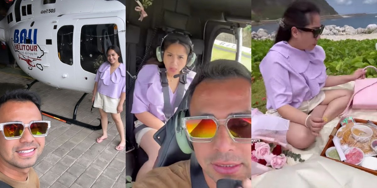 The Fun Continues, 10 Photos of Raffi Ahmad Inviting Nagita Slavina on a Helicopter Date in Bali - Romantic Picnic to a Small Island