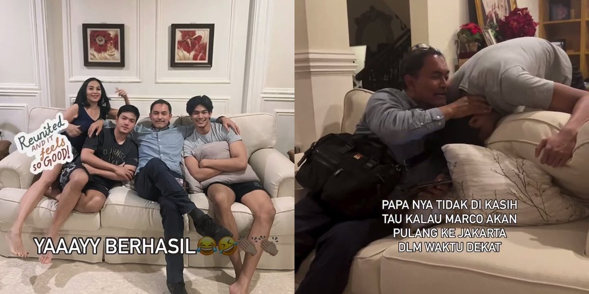 Studying in America, Marco's Moment of Diah Permatasari's Son Returning to Indonesia and Surprising His Father